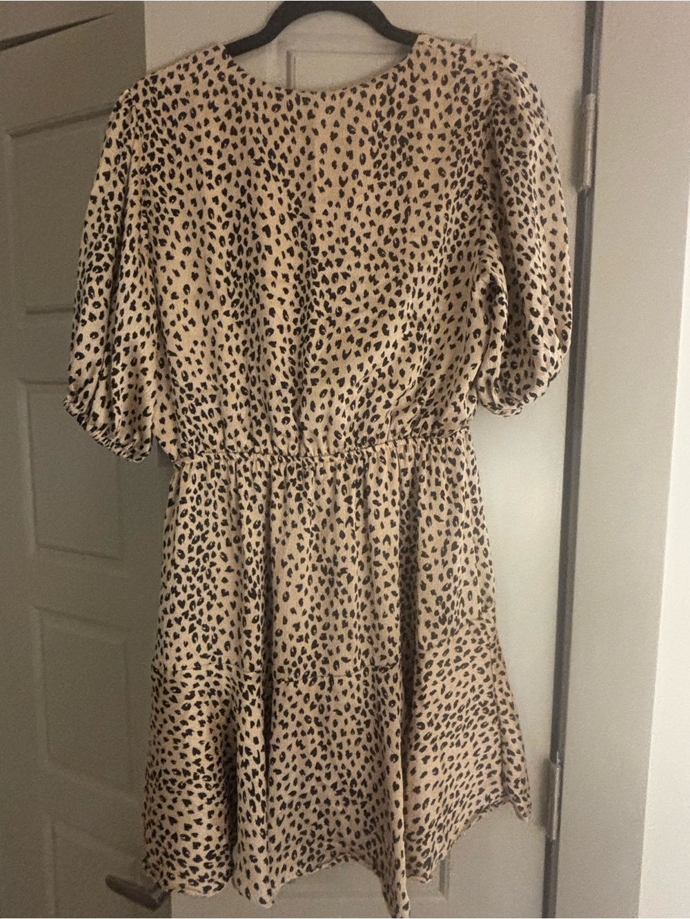 Petal & Pup Eisley Beige Leopard Print V-Neck Mini Dress - Picture 6 of 6